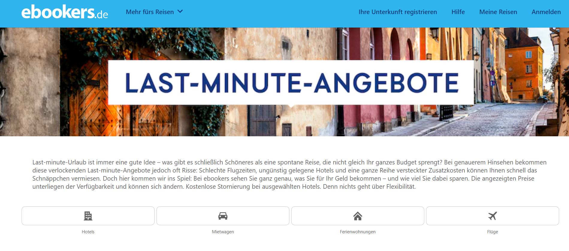 ebookers Last Minute Angebote